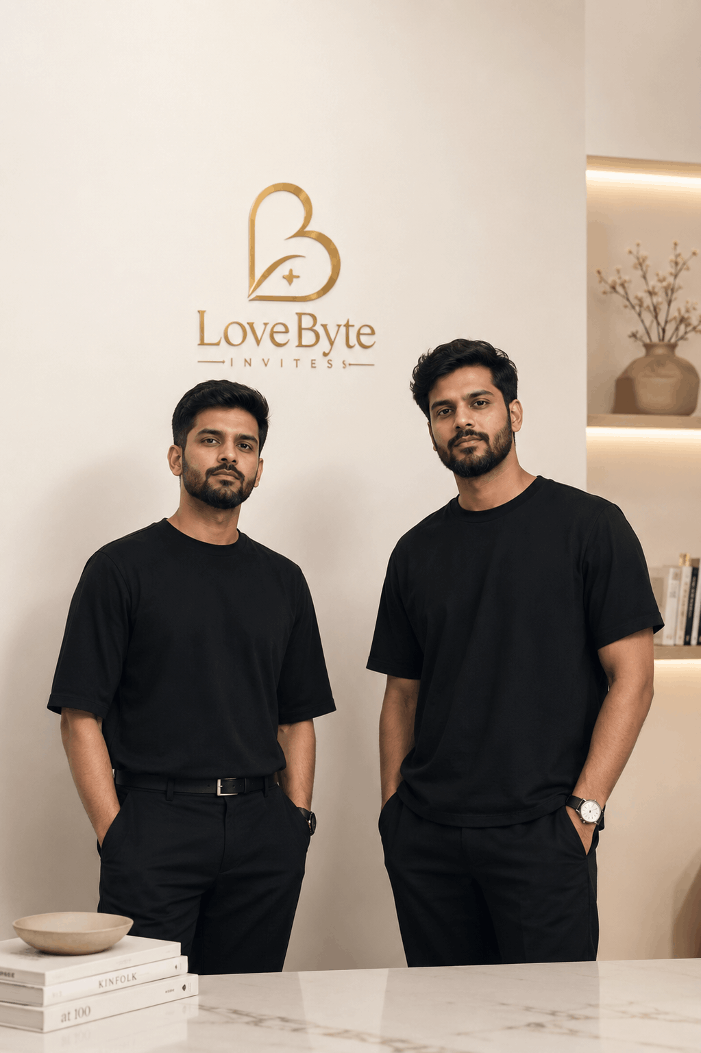 Founders of LoveByte Invites creating premium wedding invitation websites