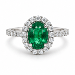 Royal Emerald Halo Ring