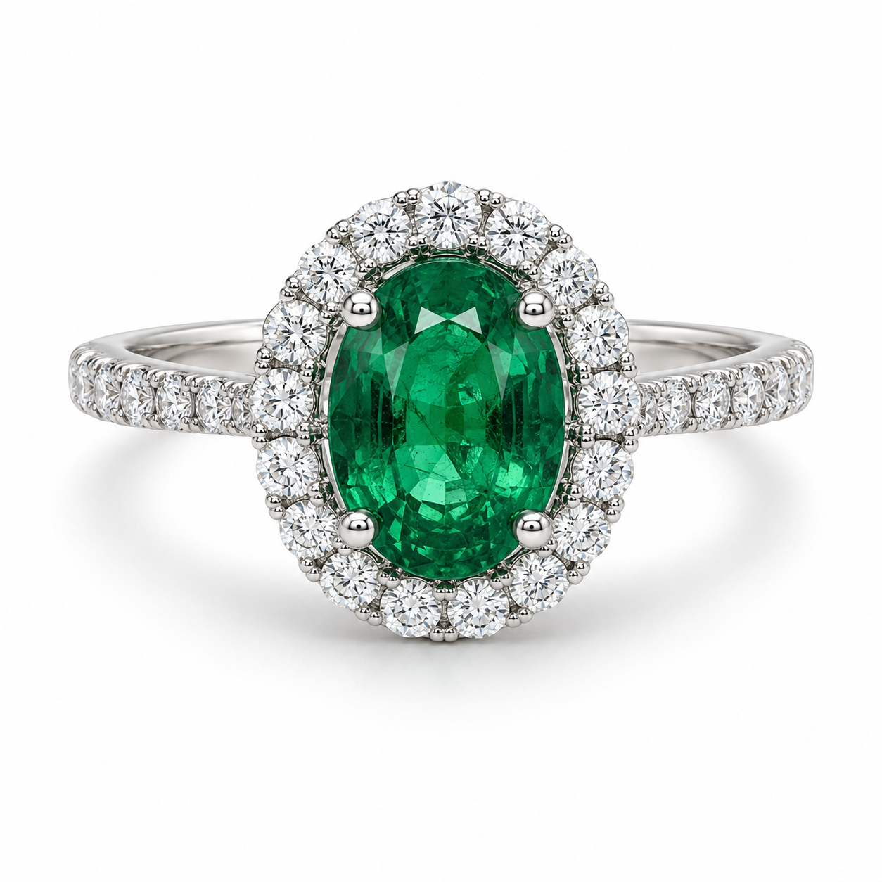 Royal Emerald Halo Ring